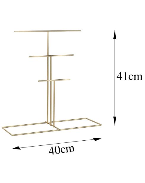 Organisateur de bijoux doré - 40x41x15 cm