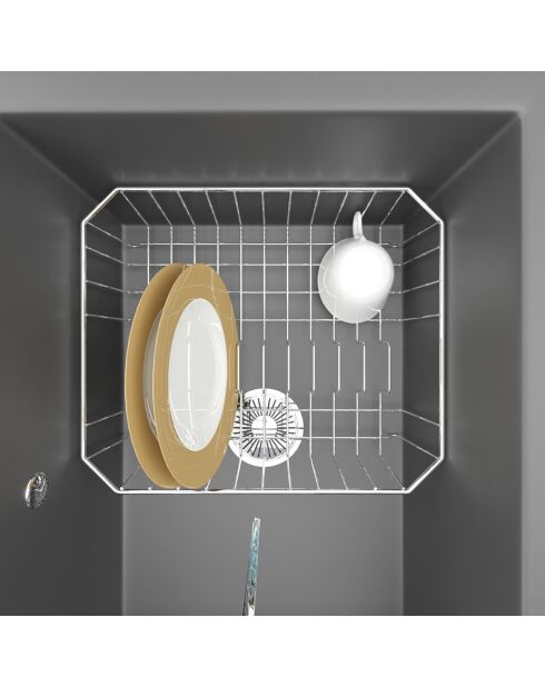 Silbernes Abtropfgestell aus Metall, 34,5 x 33,5 x 11 cm