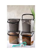 Ensemble de boîtes de rangement 4 pièces gris - 24x25x17.5 cm