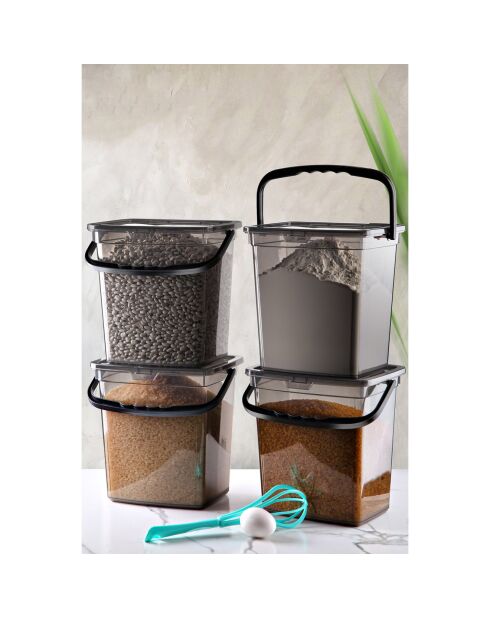 Set di 4 scatole portaoggetti grigie - 24x25x17,5 cm