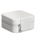 Boîte à bijoux en simili blanche - 10x10x5.5 cm