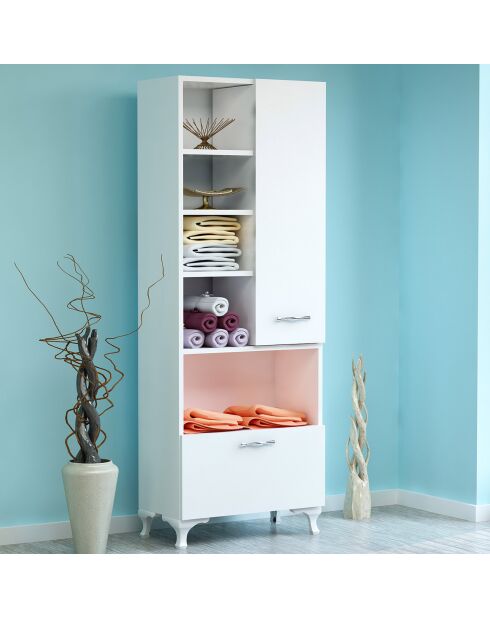 Witte multifunctionele kledingkast - 60x163,6x31,5 cm