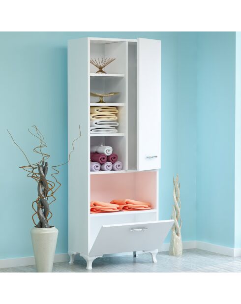 Witte multifunctionele kledingkast - 60x163,6x31,5 cm