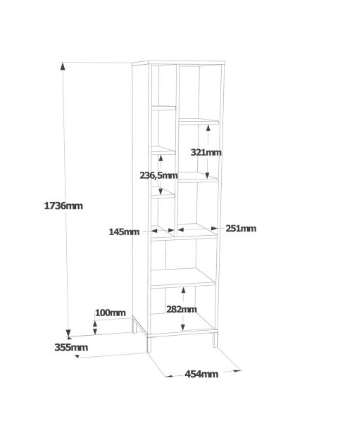 Armoire polyvalente blanche - 45x173.6x35.5 cm