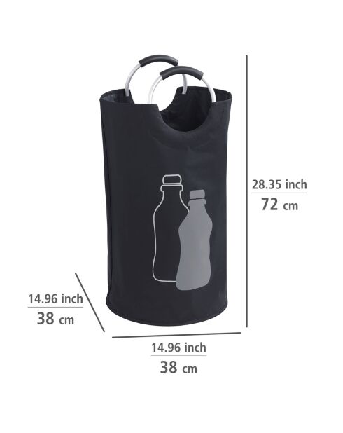 Sac multifonctionnel Bottle Collector Jumbo noir/gris - 38x72x38 cm