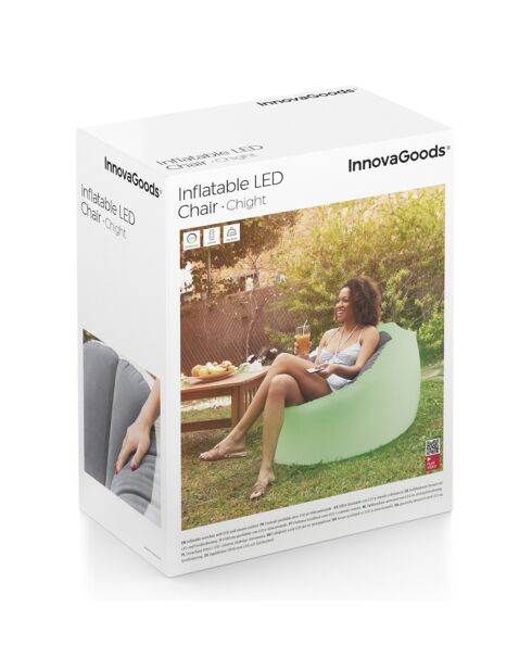 Aufblasbarer Stuhl mit mehrfarbiger LED und Fernbedienung Clight grau/transparent