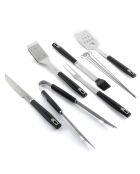 Kit d'Ustensiles pour Barbecue avec Mallette de Transport BBSet 12 Pièces gris/noir