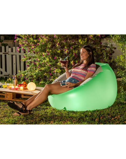 Aufblasbarer Stuhl mit mehrfarbiger LED und Fernbedienung Clight grau/transparent