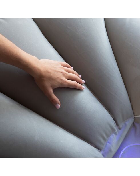 Fauteuil Gonflable avec LED Multicolore et Télécommande Chight gris/transparent