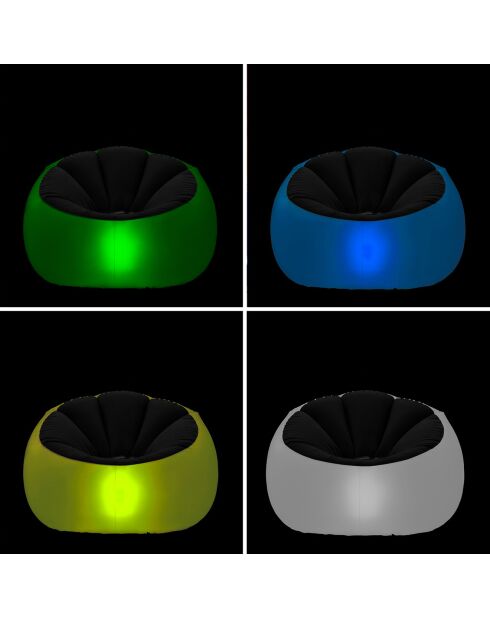 Aufblasbarer Stuhl mit mehrfarbiger LED und Fernbedienung Clight grau/transparent