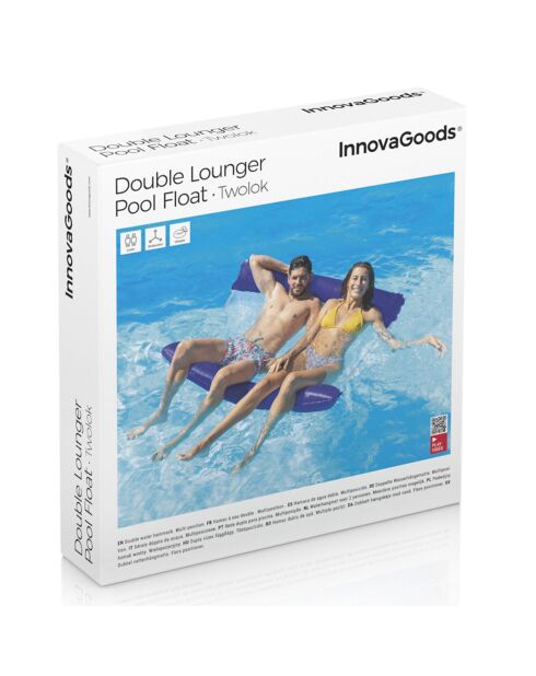 Hamac d'Eau Flottant Double pour Piscine Twolok bleu/blanc