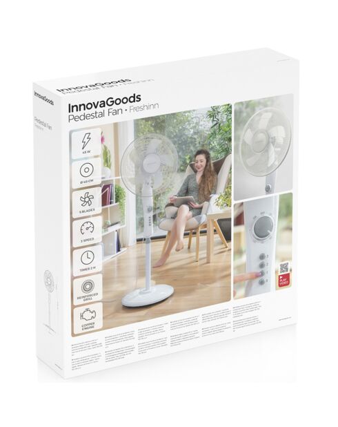 Ventilateur sur Pied Freshinn Blanc 45 W gris/blanc