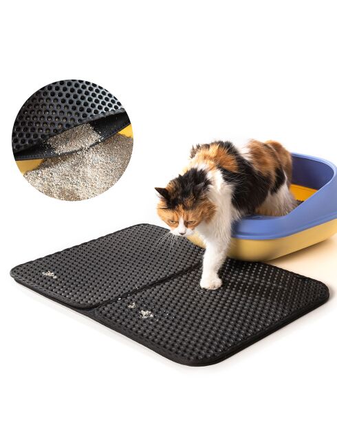 Tapis de litière pour chat Clikatt noir