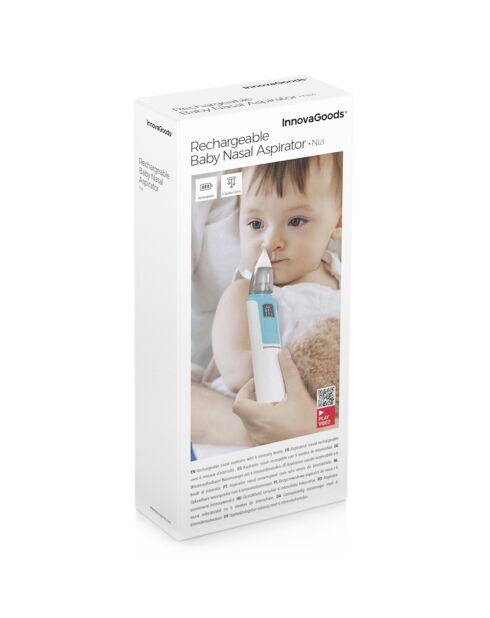 Aspirateur Nasal Rechargeable pour Bébés Nizi blanc/bleu