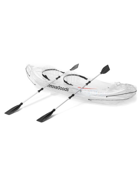 Kayak Gonflable Transparent avec Accessoir 2 places transparent/noir