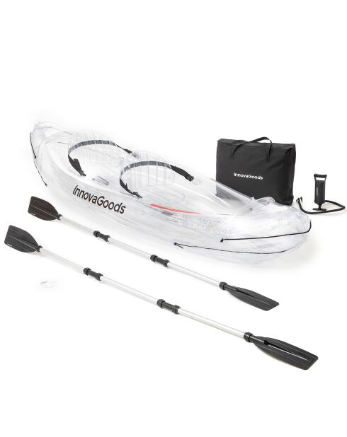 Kayak Gonflable Transparent avec Accessoir 2 places transparent/noir