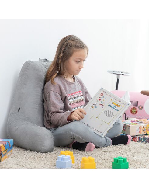 Coussin de lecture avec accoudoirs Huglow gris