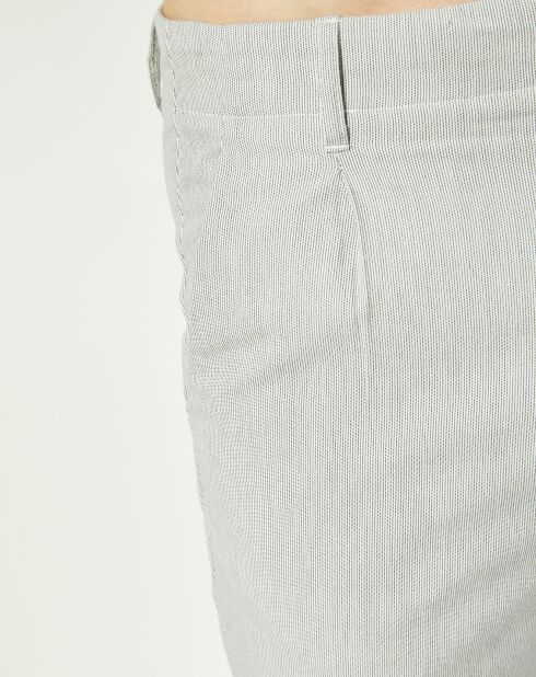 Pantalon Vitalien micro rayures blanc/bleu