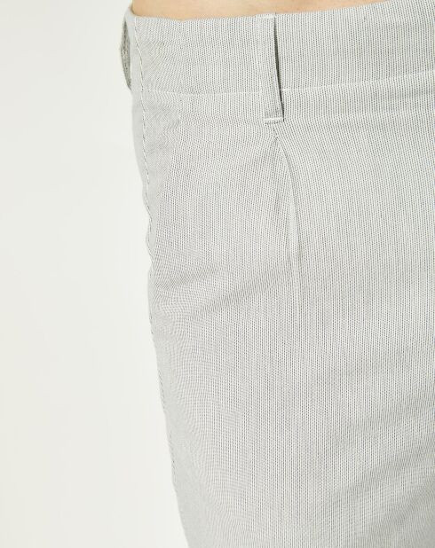 Pantalon Vitalien micro rayures blanc/bleu