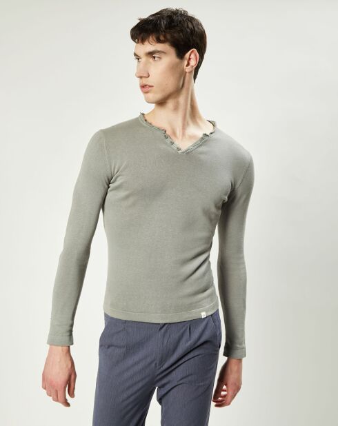 Pull en Lin & Coton Mikael gris