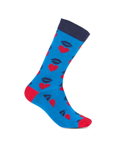 Chaussettes imprimées bleues