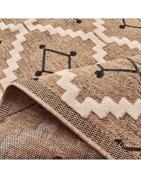 Tapis aspect jute TULUM 9041 intérieur & extérieur noir - 120x170 cm