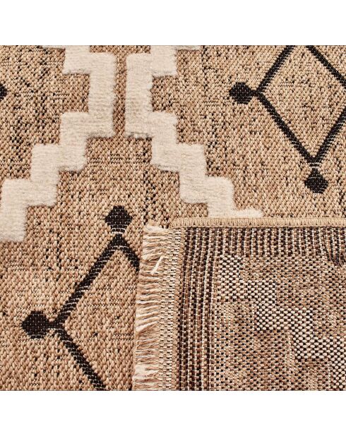 Tapis aspect jute TULUM 9041 intérieur & extérieur noir - 120x170 cm