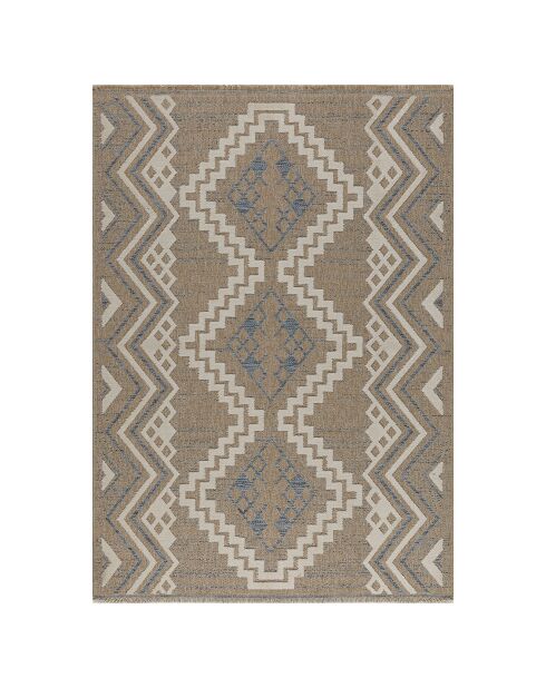 Tapis aspect jute TULUM 9054 intérieur & extérieur bleu - 120x170 cm