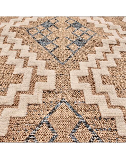 Tapis aspect jute TULUM 9054 intérieur & extérieur bleu - 120x170 cm