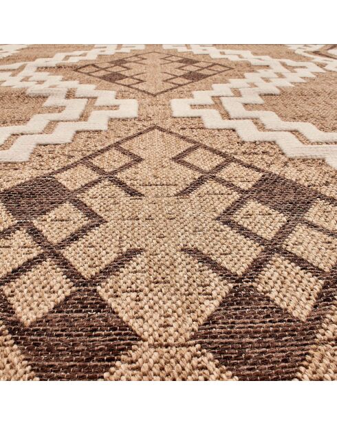 Tapis aspect jute TULUM 9054 intérieur & extérieur marron - 120x170 cm