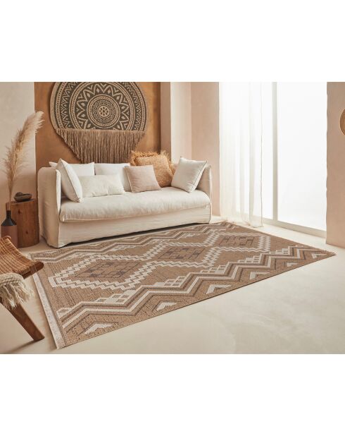 Tapis aspect jute TULUM 9054 intérieur & extérieur marron - 120x170 cm