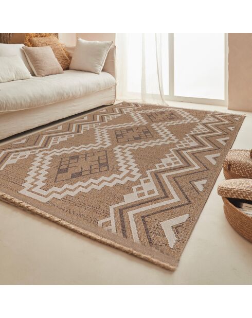 Tapis aspect jute TULUM 9054 intérieur & extérieur marron - 120x170 cm