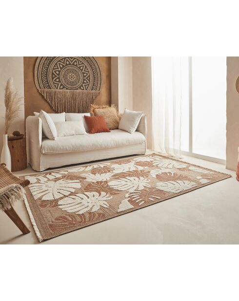 Tapis aspect jute TULUM 9062 intérieur & extérieur terra - 60x90 cm
