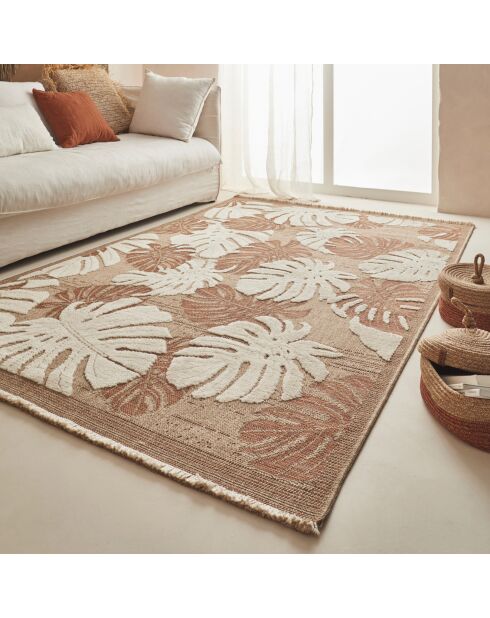 Tapis aspect jute TULUM 9062 intérieur & extérieur terra - 60x90 cm