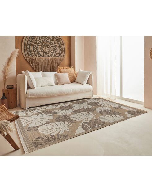 Tapis aspect jute TULUM 9062 intérieur & extérieur marron - 60x90 cm