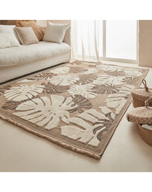 Tapis aspect jute TULUM 9062 intérieur & extérieur marron - 60x90 cm