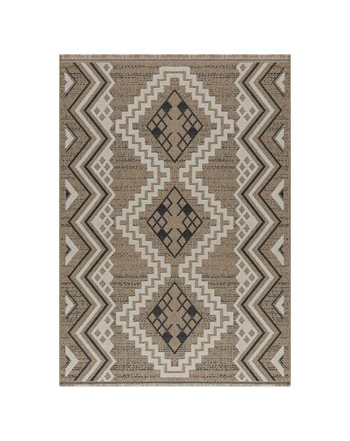 Tapis aspect jute TULUM 9054 intérieur & extérieur noir - 60x90 cm