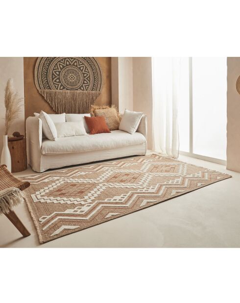 Tapis aspect jute TULUM 9054 intérieur & extérieur terra - 60x90 cm