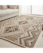 Tapis aspect jute TULUM 9054 intérieur & extérieur noir - 60x90 cm