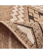 Tapis aspect jute TULUM 9054 intérieur & extérieur noir - 60x90 cm