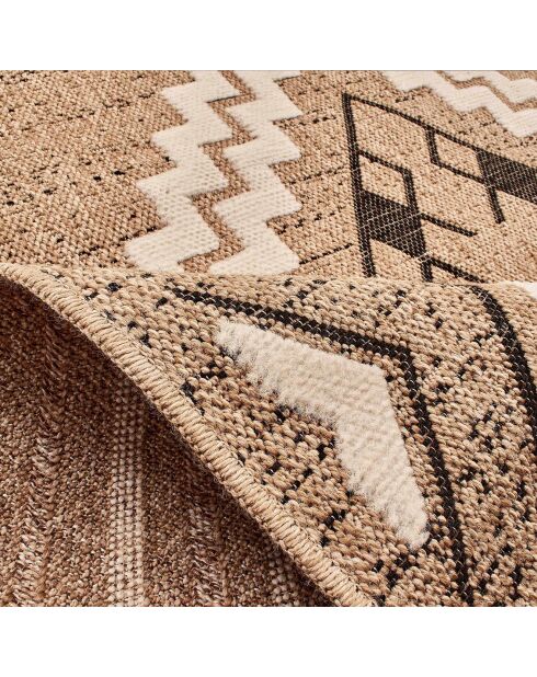 Tapis aspect jute TULUM 9054 intérieur & extérieur noir - 60x90 cm