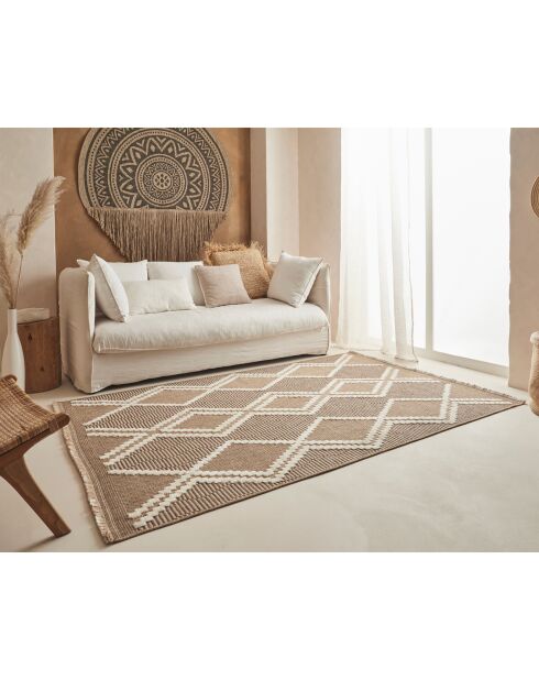 Tapis aspect jute TULUM 9048 intérieur & extérieur marron - 60x90 cm