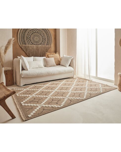 Tapis aspect jute TULUM 9041 intérieur & extérieur marron - 60x90 cm