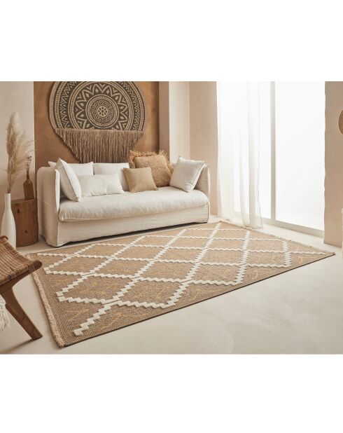 Tapis aspect jute TULUM 9041 intérieur & extérieur jaune - 60x90 cm