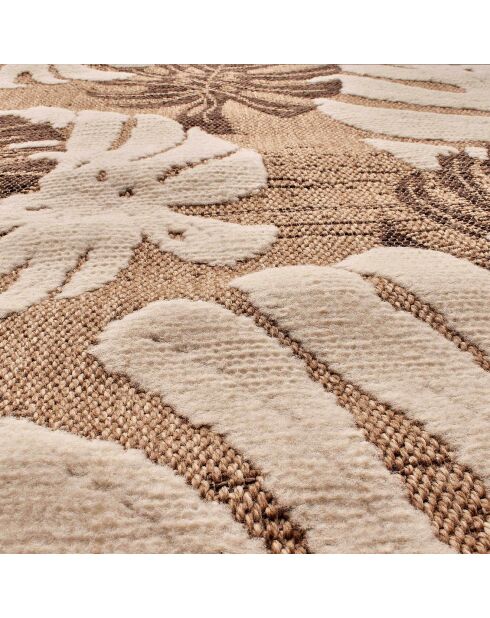 Tapis aspect jute TULUM 9062 intérieur & extérieur marron - 60x180 cm