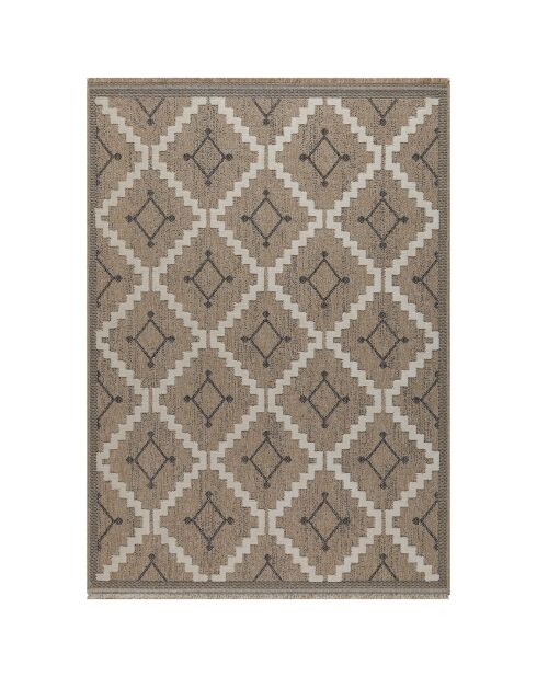 Tapis aspect jute TULUM 9041 intérieur & extérieur noir - 160x230 cm