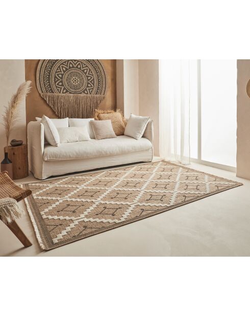 Tapis aspect jute TULUM 9041 intérieur & extérieur noir - 160x230 cm
