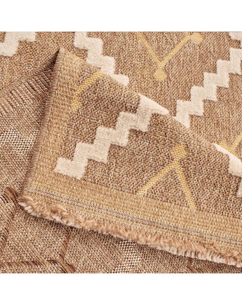 Tapis aspect jute TULUM 9041 intérieur & extérieur jaune - 60x180 cm