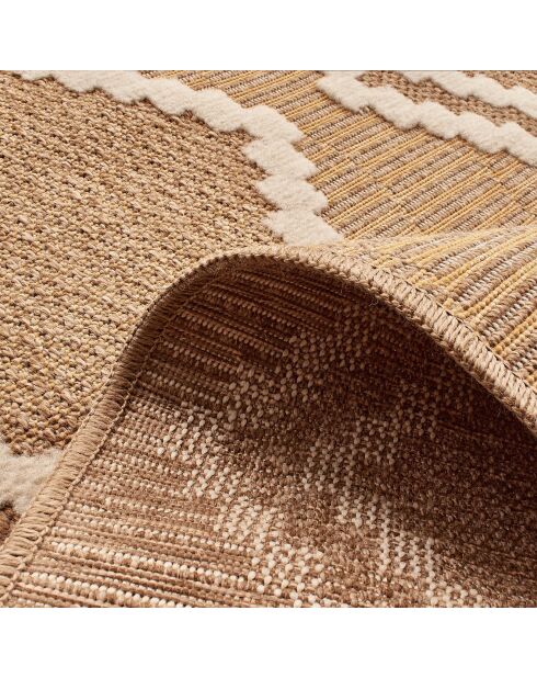 Tapis aspect jute TULUM 9048 intérieur & extérieur jaune - 60x180 cm
