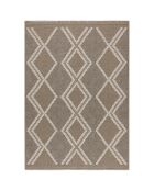 Tapis aspect jute TULUM 9048 intérieur & extérieur marron - 60x180 cm